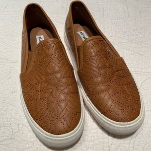Faux Leather Slip On Fashion Sneakers